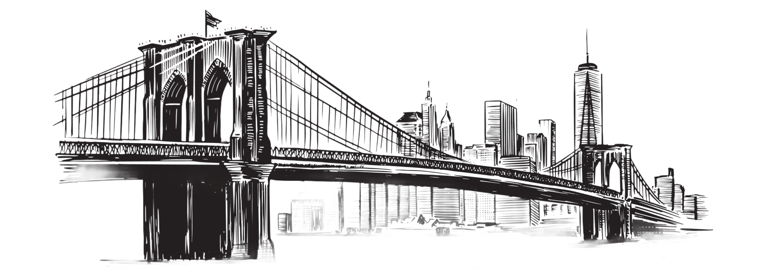 Detailed Pencil Sketch Of The Brooklyn Bridge With Intricate Architectural Details And Dramatic Shading, Symbolizing Stryker Investigations' Connection To New York'S Financial Landscape.