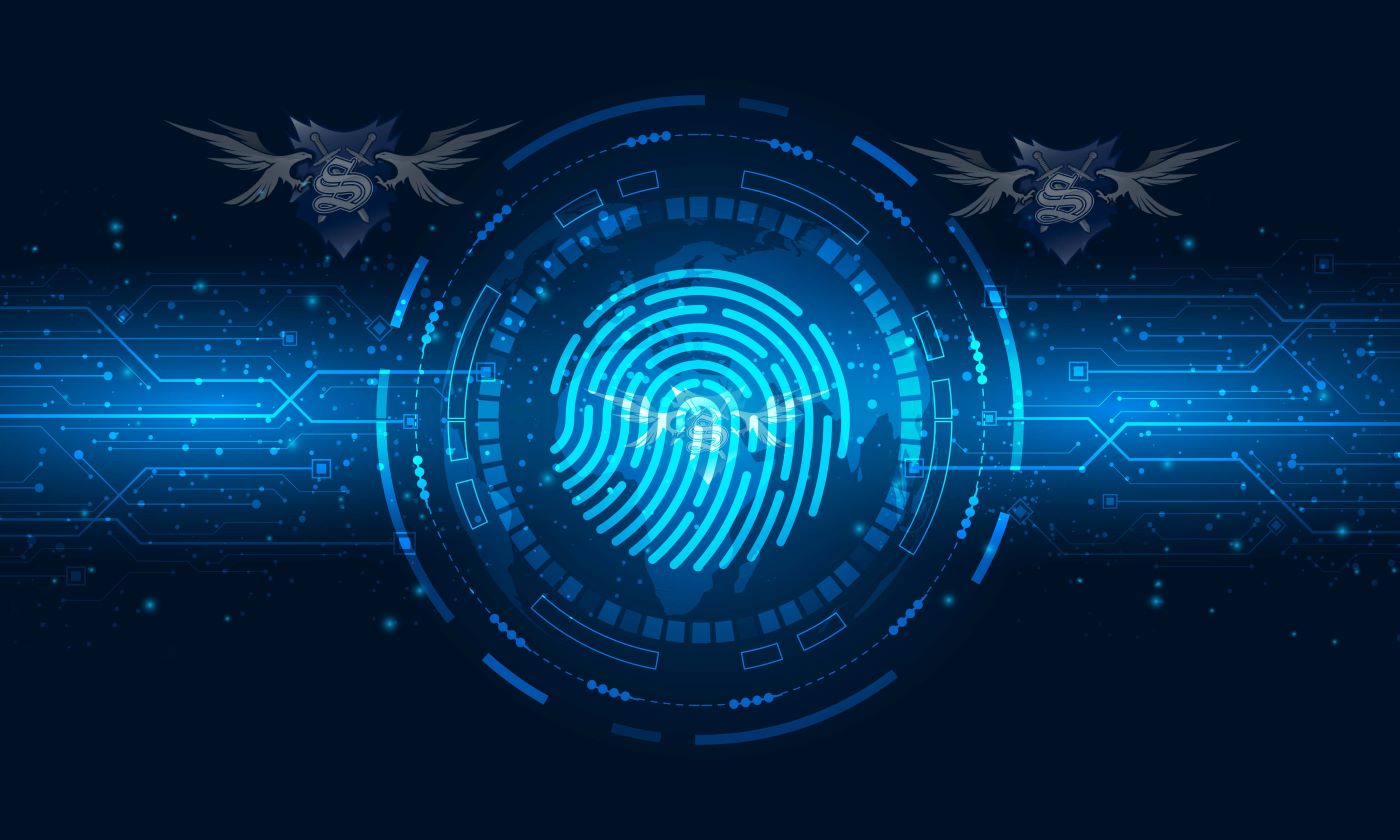 Blue Outline Of Distinctive Fingerprint Pattern Symbolizing Stryker Investigations' Investigative Expertise And Attention To Detail In Professional Investigations